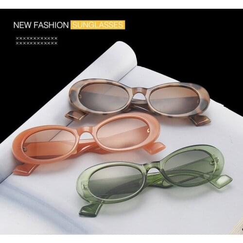 1PC Popular Fashion Small Oval Sunglasses Women Vintage Leopard Jelly Color Eyewear Men Trending Sun Glasses Shades UV400