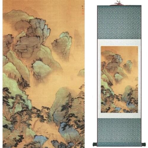 Old fashion painting landscape art painting Chinese traditional art painting China ink painting20190813038