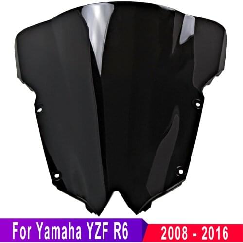 Motorcycle Windshield Viento Moto Parabrisas Windscreen Screen For Yamaha YZF R6 Wind Deflector 2008-2016 Black Clear Glass