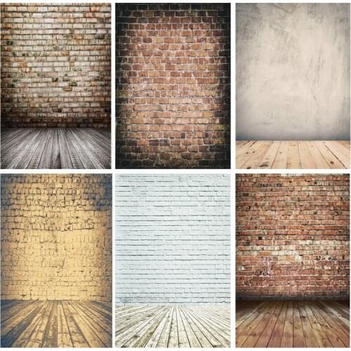 SHUOZHIKE Vinyl Custom Vintage Brick Wall Wooden Floor Photography Backdrops Photo Background Studio Prop 21712 YXZQ-02