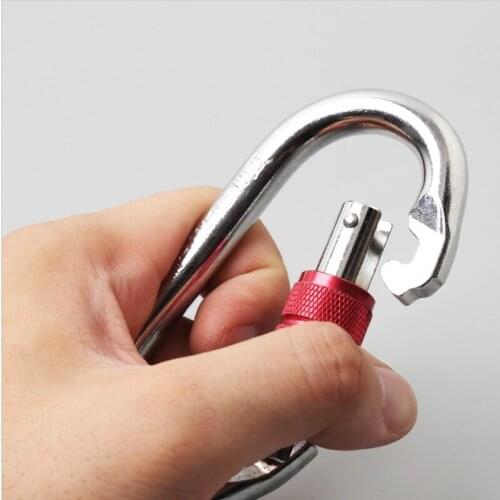 Safety Buckle O-shaped Stainless Steel lightweight anti-skid Climbing Survival Security Locking Carabiner Buckles