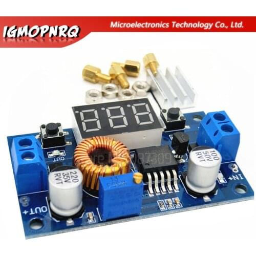 1pcs XL4015 5A High power 75W DC-DC adjustable step-down module + LED Voltmeter Power supply module