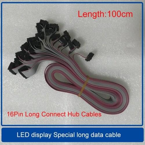 10Pcs/Lot 16pin 100cm LED Display Long Flat Wire Flat, 16 pin Flat Data Cable Connect Hub Flat Cable Signal Transmit Date Line
