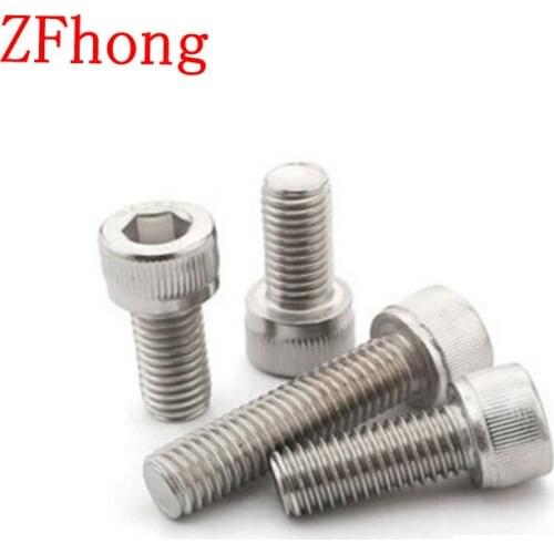 10PCS m8*16/20/25/30/35/40 stainless steel Fine thread hex hexagon socket cap head screw thread pitch 1.0mm