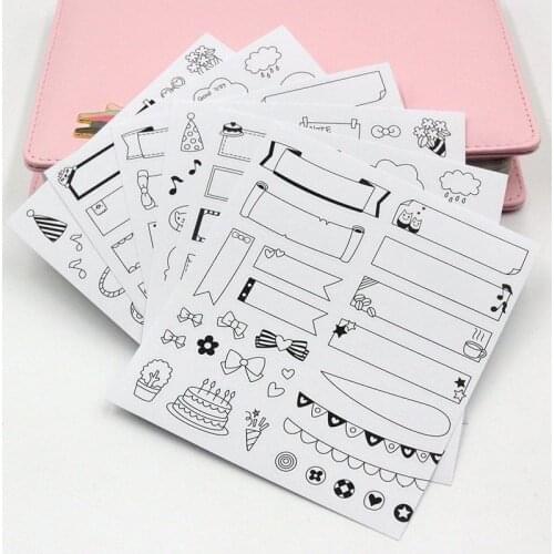 6PCS/lot New Kawaii Creative Calendar Paper Sticker DIY Scrapbooking Diary Sticker Post Stationery Toy For Kids