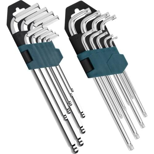 9pcs S2 Allen Wrench Mirror Hex Key Set Double End L Type Allen Hexagon Spanner Ball Head Torx Bicycle Accessories