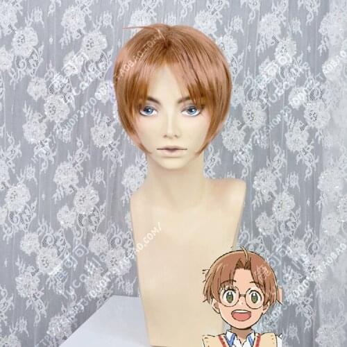 Anime Sarazanmai Enta Jinnai Light Brown Short Synthetic Hair for Cosplay Wigs + Wig Cap