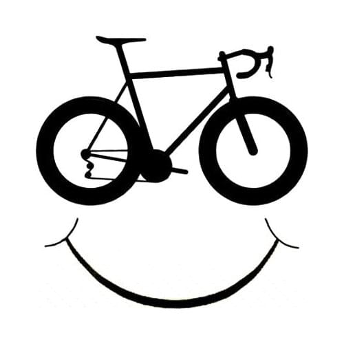 DasDecal Smiling Bicycle Pattern Car Sticker Waterproof Decal Laptop Suitcase Truck Motorcycle Auto Accessories PVC,10cm*10cm