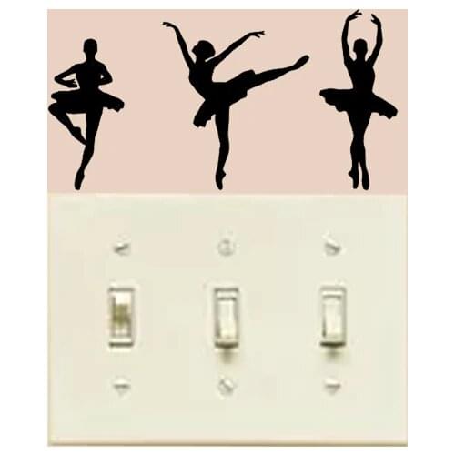 Ballerina Gymnastics Ballet Dancer Wall Sticker Light Switch Decal 6SS0422