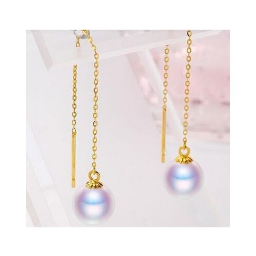 Free shipping >>>>noble jewelry gorgeous 10-11mm south sea round white pearl earring 14k