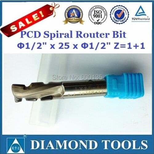 1/2" x 25mm x 1/2" up-down shear PCD router bit