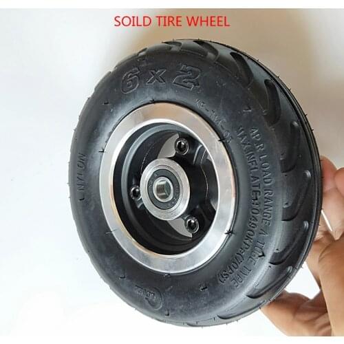 6 Inch Electric Scooter Wheel 6x2 Wheel With Air Tire Or Solid Tire Metal Hub With 8mm 10mm Axle Hole Trolley Cart Wheel