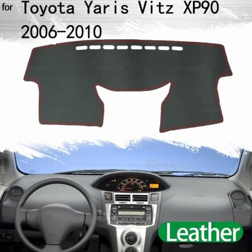Leather Dashmat Accessories Car-Styling Dashboard Covers Pad Sunshade Dash Mat For Toyota Yaris Vitz XP90 2006~2011 90