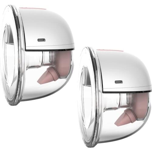 YOUHA 2 Sets Wearable Hands Free Electric Breast Pump with 24mm Flange with 24mm Flange Breast Pump 3 Modes 9 Levels of Suction