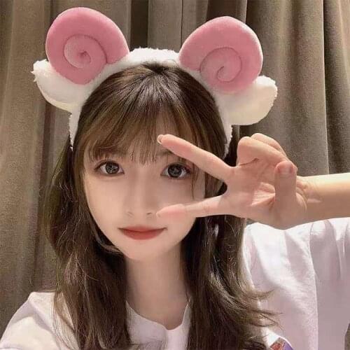 Cartoon Plush Headband Cute Sweet Horns Hairpin Party Holiday Three-dimensional Headdress Lamb Hair Lamb Hair Accessories