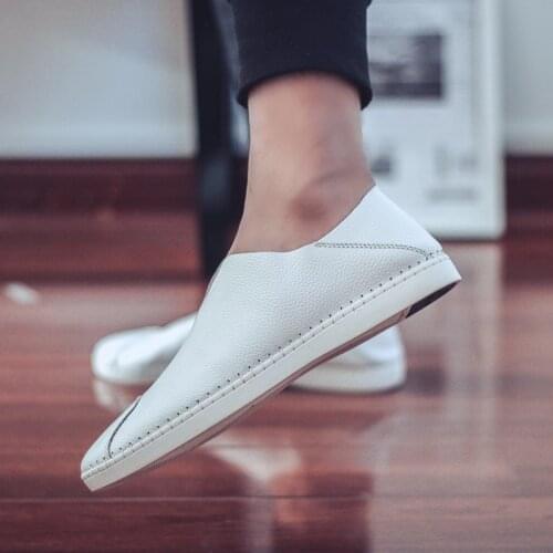 Men Casual Shoes Leather Luxury Handmade sewing Office Party Original Design Vintage Retro Custom Loafers Shoes men