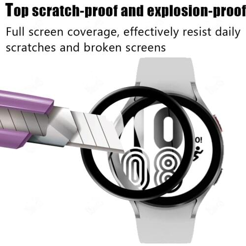 Soft Glass for Samsung Galaxy Watch 4 44mm 40mm Screen Protector Full Coverage TPU Anti-Scratch Bubble-Free Galaxy watch4 film