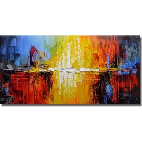MYT100% hand-painted modern red background abstract canvas canvas modern home decoration wall art painting has no frame