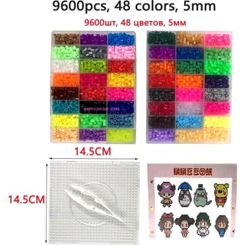 24/72 colors box set hama beads toy 2.6/5mm perler educational Kids 3D puzzles diy toys pegboard sheets ironing paper fuse beads