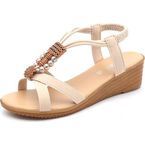 Women New Brand Sandals Non-slip 2021 Lady Flat Slippers Plastic Female Girls Cool Garden Shoes Hot Sale Pearls Footwear Cheap