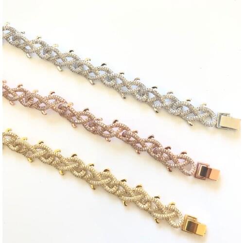 Iced Out Crown of Thorns Cuban Chain Necklace Gold Cubic Zircon