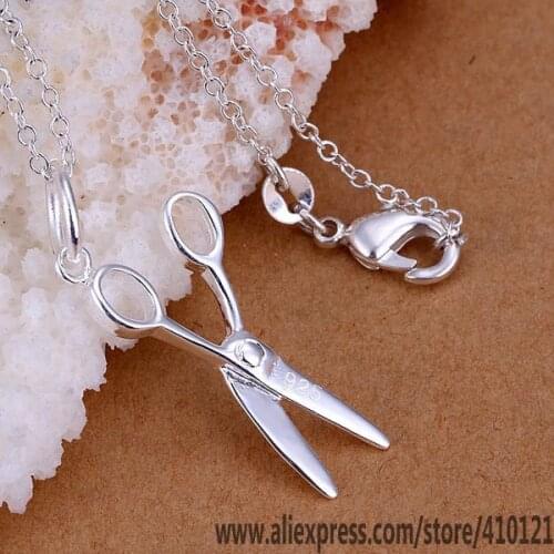 P102_2 Lucky Charm Silver Color Pendants For Women Sterling Necklace Accessories Fashion Pendant Scissors /fkwaocda Ccsak