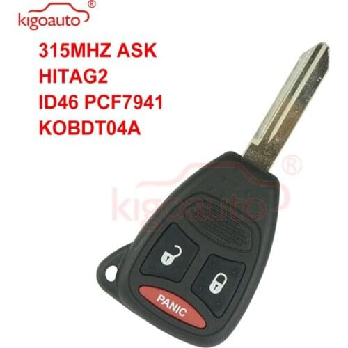 Kigoauto KOBDT04A Remote head key 2 button with panic 315Mhz large button for Dodge Durango Magnum 2005 2006 2007