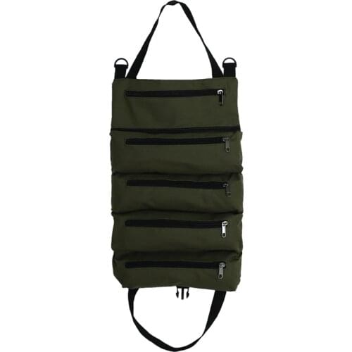 Roll Tool Roll Multi-Purpose Tool Roll Up Bag Wrench Roll Pouch Hanging Tool Zipper Carrier Tote