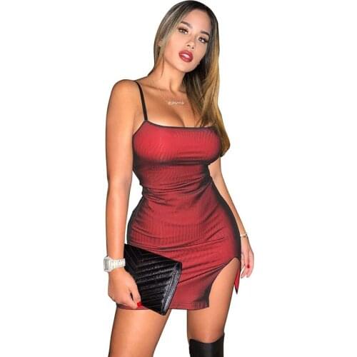 2021 Mesh Double Layer Sexy Skinny Dress Women Sleeveless Party Bodycon Bandage Elastic Split Trend Clubwear Slim Outfits