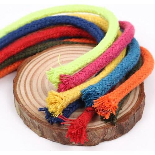 5 mm Colour Cored Pure 100% Cotton Rope Hand-woven Cotton Rope DIY Craft Decoration Rope Cotton Cord for Bag Drawstring Belt