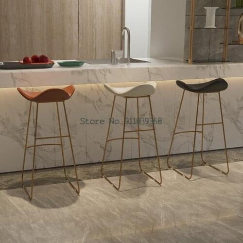 Nordic light luxury ins bar chair high chair home bar chair stylish simple bar chair net red reception chair