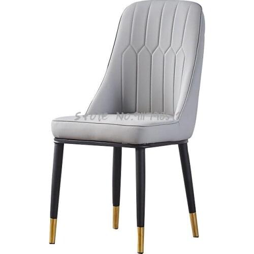 Light luxury dining chair Nordic style home simple backrest stool makeup nail book chair hotel modern light luxury iron chair