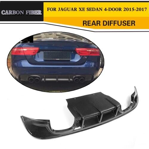 Carbon Fiber Car Rear Lip Diffuser for Jaguar XE Sedan 4-Door 2015-2017 Rear Bumper Exhaust Diffuser Lip Spoiler car body kit