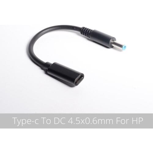 USB 3.1 Type C female to DC 4.5x3.0 mm /4.5*0.6mm Jack DC PIN Plug for HP PC Laptop Power Adapter cable