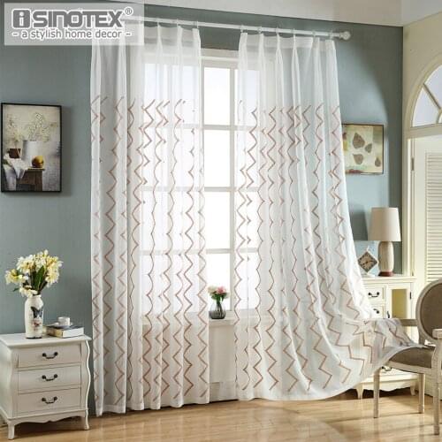 Winding Window Curtain Voile Sheer Curtain Wave Embroidery Tulle Linen Fabrics for Bedroom Living Room Bedroom Drape Panel 1PCS