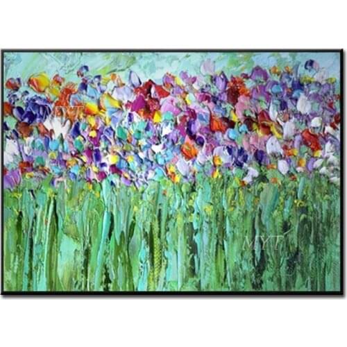 The Green Grass Was Full Of Flowers Oil Painting 100% Handpainted Paintings Wall Art Home Decor Picture Modern Oil Painting