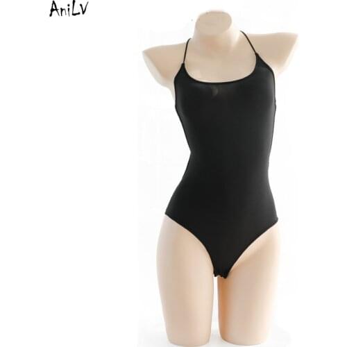 AniLV Summer Beach Girl Backless Bodysuit Swimsuit Uniform Costume Women Cross Straps one-piece Swimwear Pool Party Cosplay