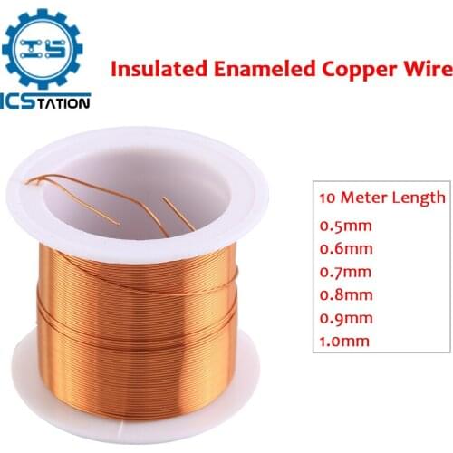 0.5mm 0.6mm 0.7mm 0.8mm 0.9mm 1.0mm Insulated Enameled Copper Wire Magnet Winding Coil Wire Cable 10 Meter