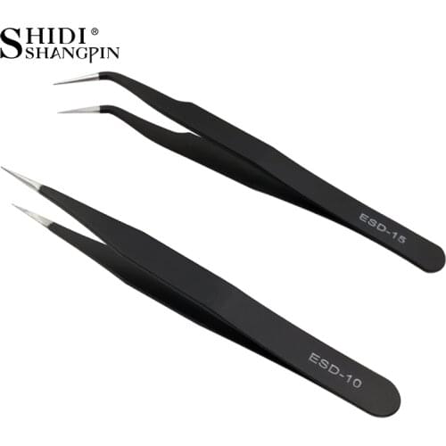 New 1 pcs Black Grafted individual Eyelash Tweezers Lashes Extension Curved Straight False eyelash eyebrow tweezers Makeup tool