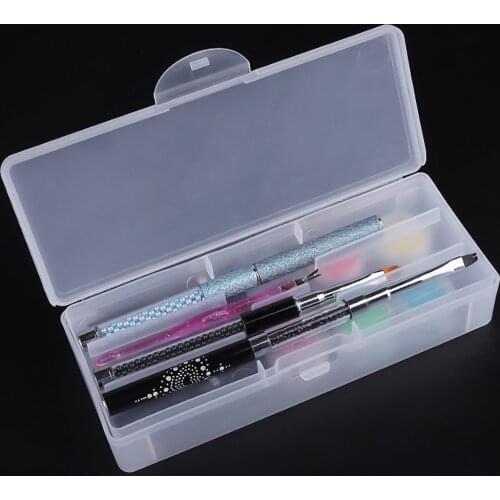 1PC Rectangle Double-layer Nail Art Tool Empty Storage Box Tweezers Clippers Polishing Nail Buffer Nail Files Plastic Container