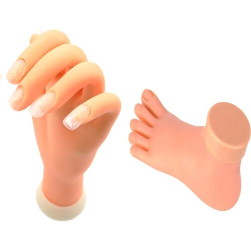1pcs Nail Art Practice Hand Foot Flexible Soft Plastic Model Hand Training Tool for Acrylic Gel Nail Art Design Tool