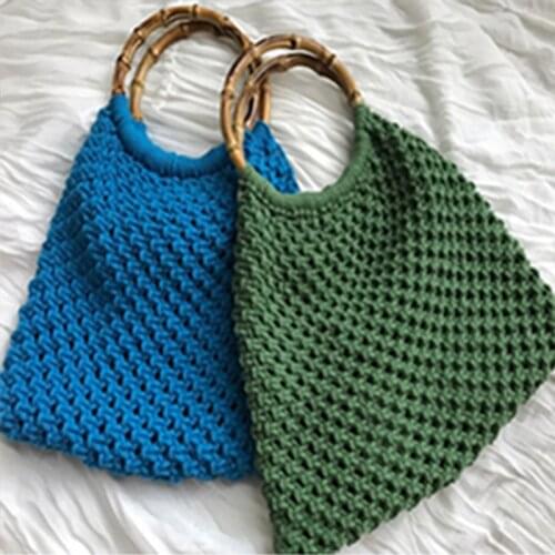 12 Colors Natural Bamboo Round Handcrafted Bag Handles Vintage Unique DIY Replacement Hanger Accessories