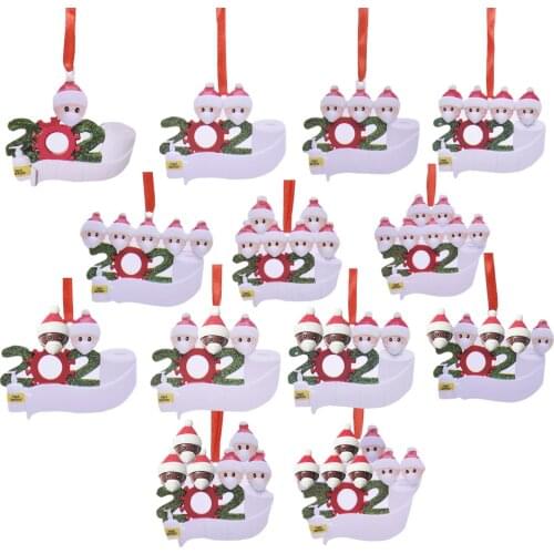 2020 Personalized Ornaments Christmas Tree Hanging Pendant Holiday Decorations Creative Gifts For Family Members 10pcs/set