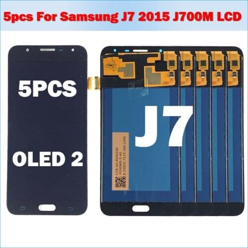5 Pcs/Lots Copy OLED2 New LCD For Samsung J7 2015 J700 SM-J700F J700M J700H/DS Display Touch Screen Digitizer Assembly Workable