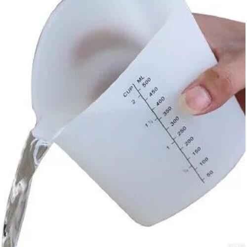 ANGELADY 1PC 500ML Reusable Flexible Silicone Measuring Cup with Scale Handmade Cooks Bakers Resin DIY Jewelry Tools