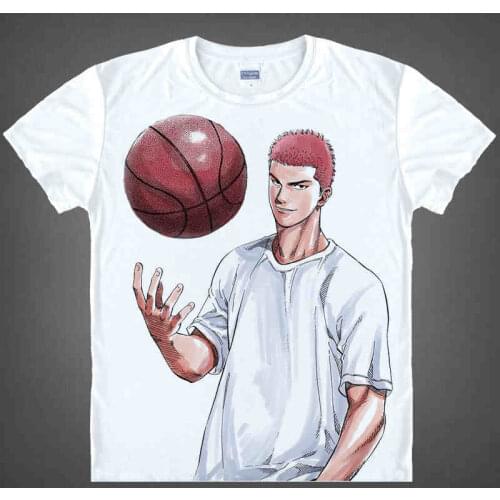 Anime SLAM DUNK Hanamichi Sakuragi, Rukawa Kaede T-Shirt Tee Summer Short Sleeve Tops Unisex Cosplay S-XXL