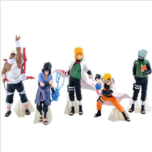 Anime Model The 32th 5Pcs/Set Hatake Kakashi Garage Kits 12cm Uchiha Sasuke Mini Pvc Action Figure Models Desk Props For Kids