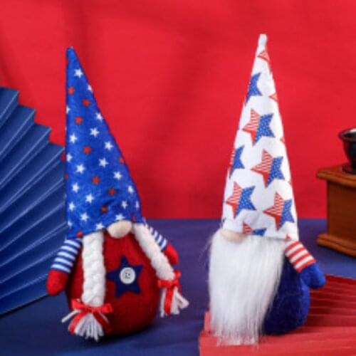 APatriotic Veterans Day Plush Gnome Doll American Independence Day Decoration Plush Gnome Easter Gnome
