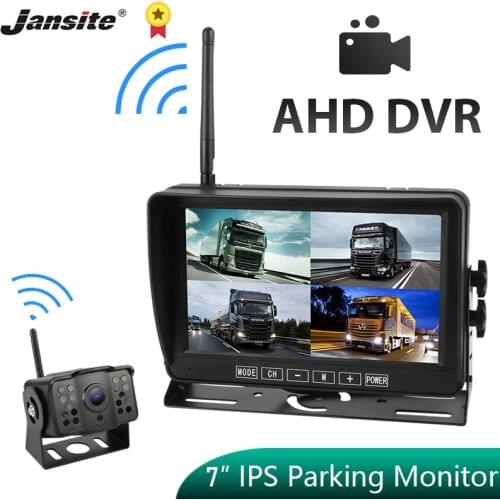Jansite Car DVR Dash Camera Video Recorder 7 inch IPS Car Monitor AHD 720P Wireless Signal Reverse Camera Parking Monitor