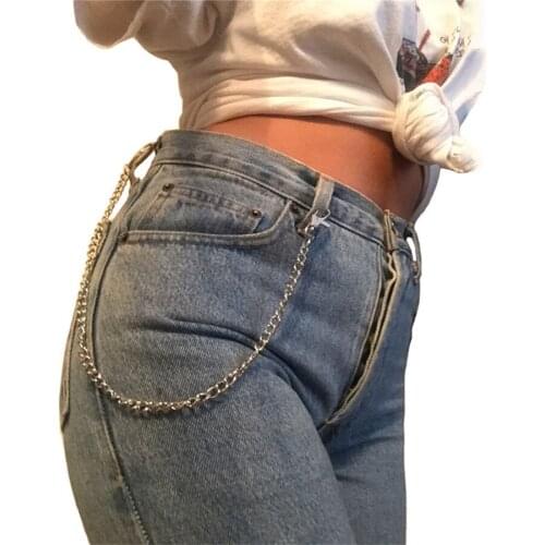 Stage Performance Pants Chain Hip-Hop Punk Metal Ring Waist Chain Jeans Accessories Gift Hip Hop Pants Chain Jeans Link